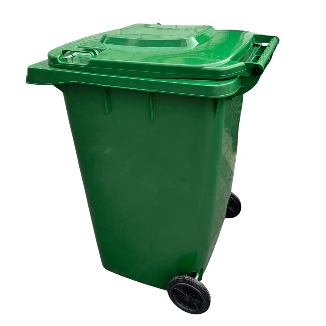 Contenedor basura 360L HDPE con ruedas reforzado