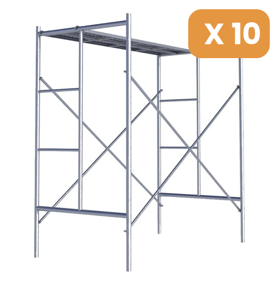 Pack 10 Andamios Galvanizados con 20 Tablones